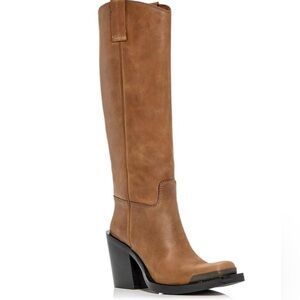 Jeffrey Campbell Womens Verana Brown
Leather Tall Knee-High Boots Shoes